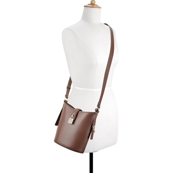 Crossbody Bucket Bag Leather Lining Lightweight for Women Stylish Carryall - Picture 2 of 4